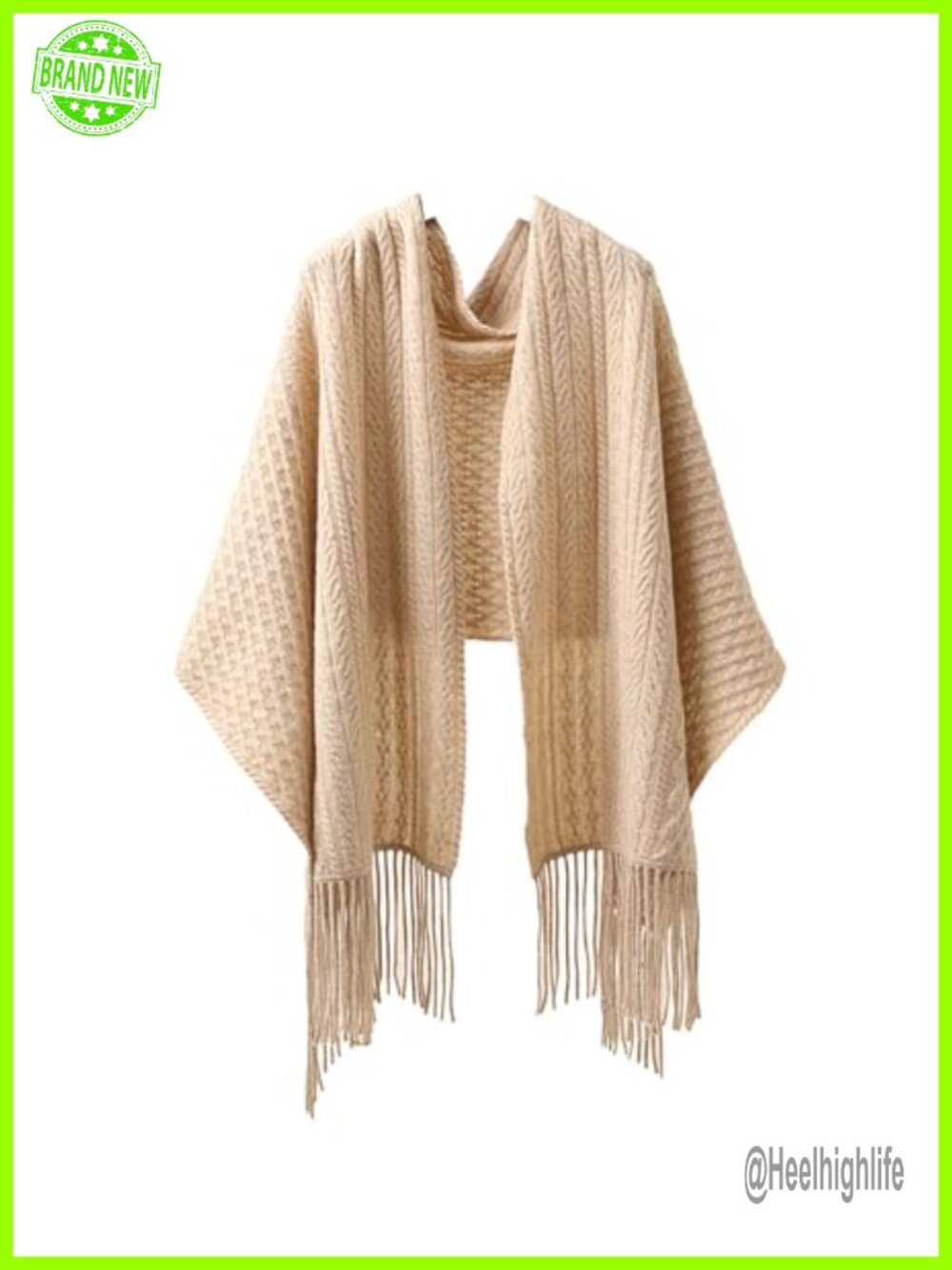 100% Cashmere Scarf Shawl Wrap Women Oversized Tassel Gift